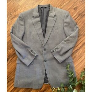 Burberry London Blue Wool Silk Blazer Jacket Mens Size 43R #YBC1